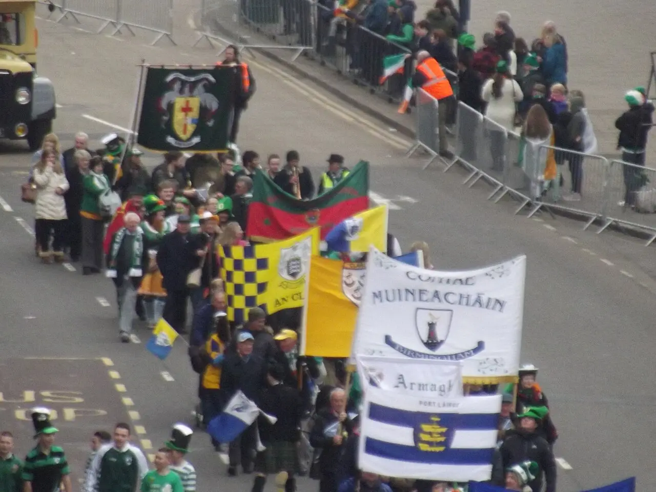 Marchers at the St Patrick's Day parade in Digbeth