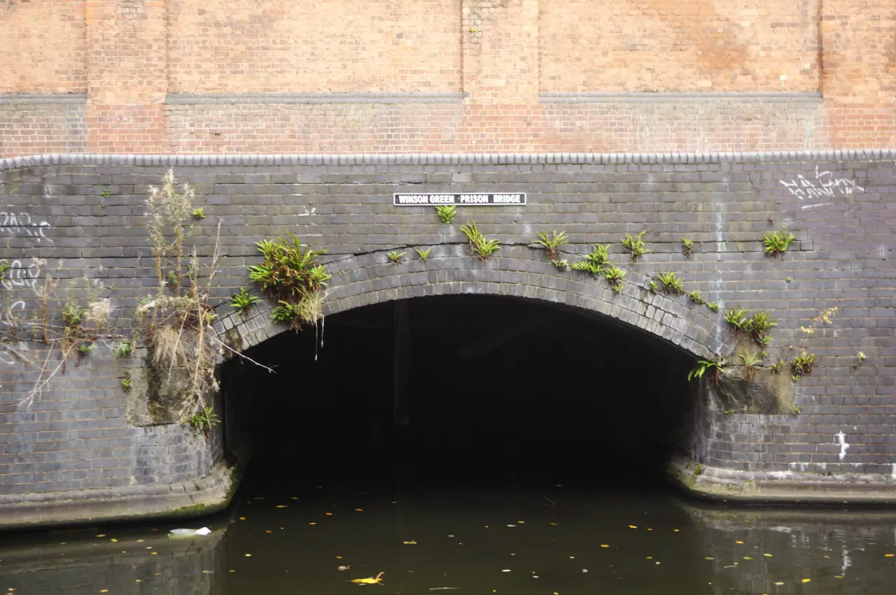 The canal bridge beside Winson Green prison