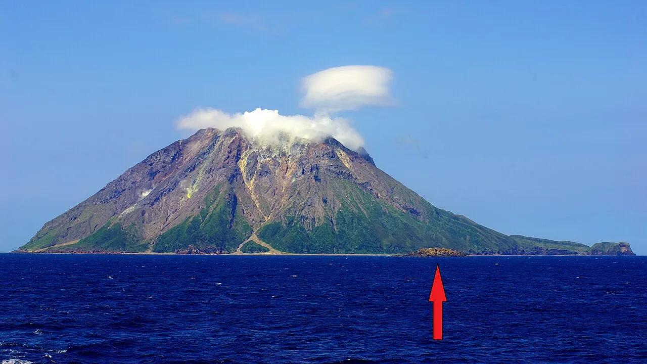 Satsuma Iwo-jima, an island on the rim of the Kikai caldera in Japan