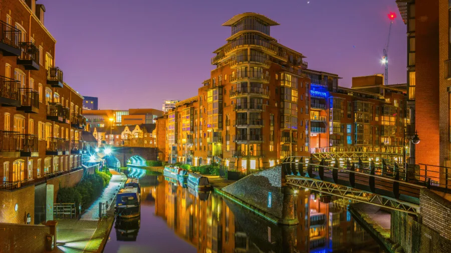 Central Birmingham at night